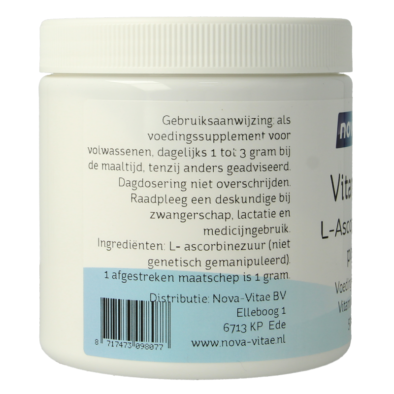 Nova Vitae Vitamine C ascorbinezuur poeder 500 Gram