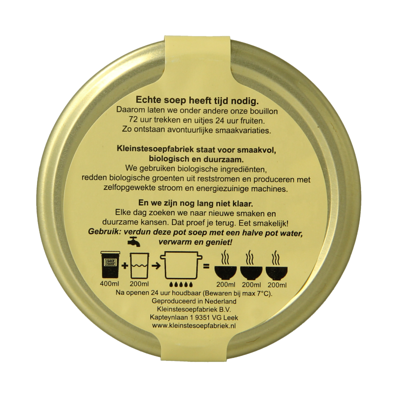 Kleinstesoepfabriek Groentebouillon bio 400 Milliliter