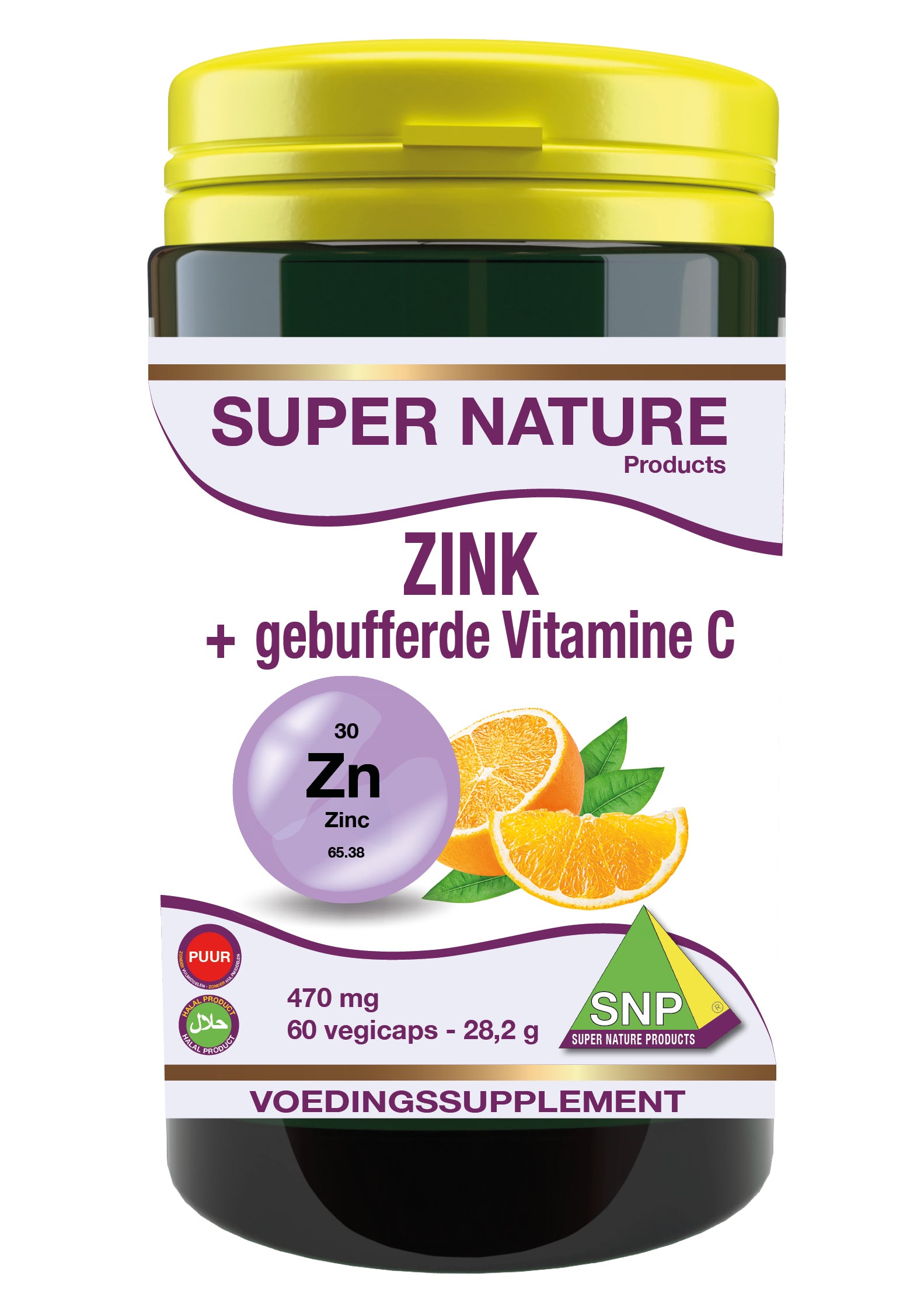 SNP Zink 50mg + gebufferde vitamine C puur 60 Vegetarische capsules