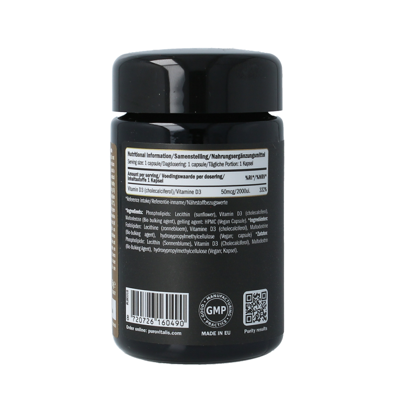 Purovitalis Liposomal vitamine D3 60 Vegetarische capsules