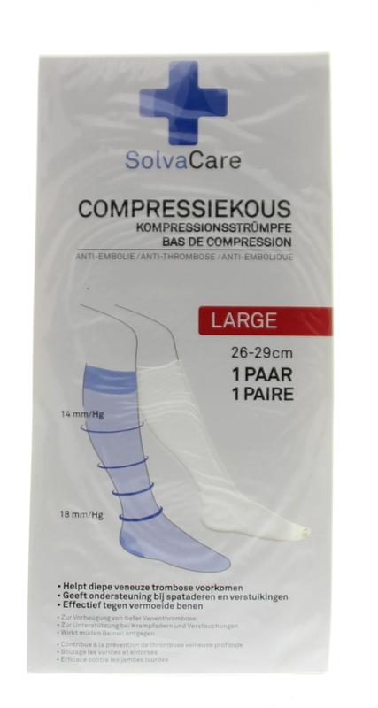 Solvacare Compressiekous wit L 26 - 29 cm 1 Paar