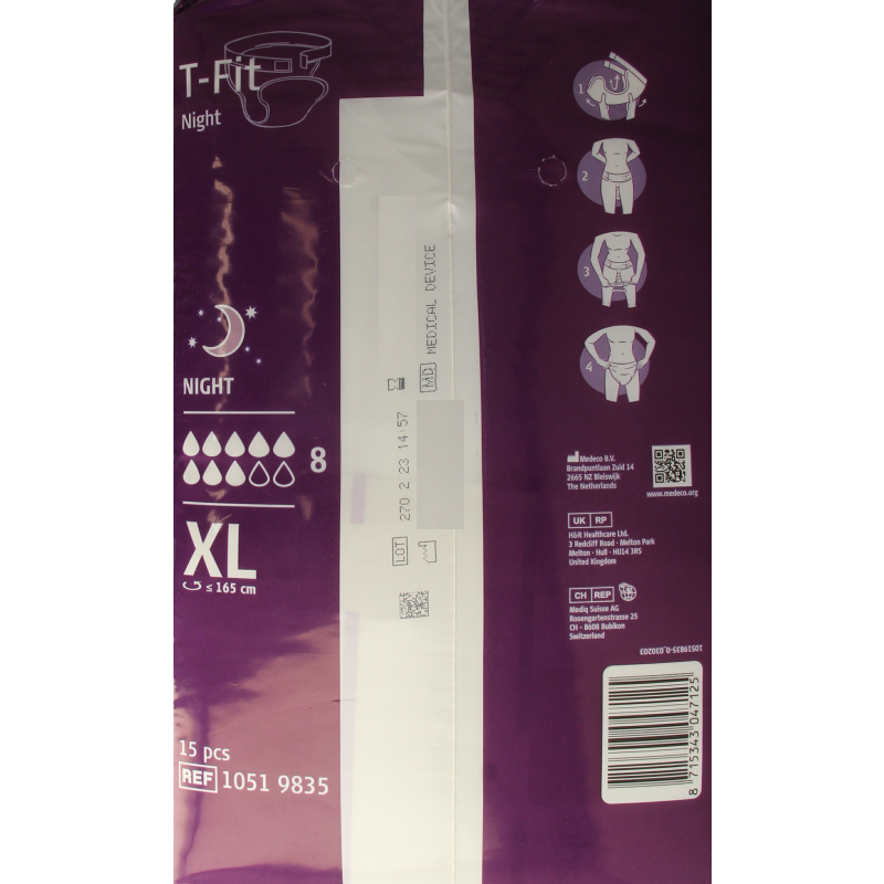 Absorin Incontinentie 15 Stuks Absorin Comfort t-fit night maat XL 15 Stuks