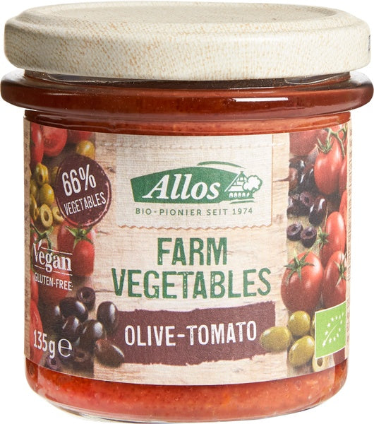 Allos Broodbeleg 135 Gram Allos Farm vegetables tomaat & olijf bio 135 Gram