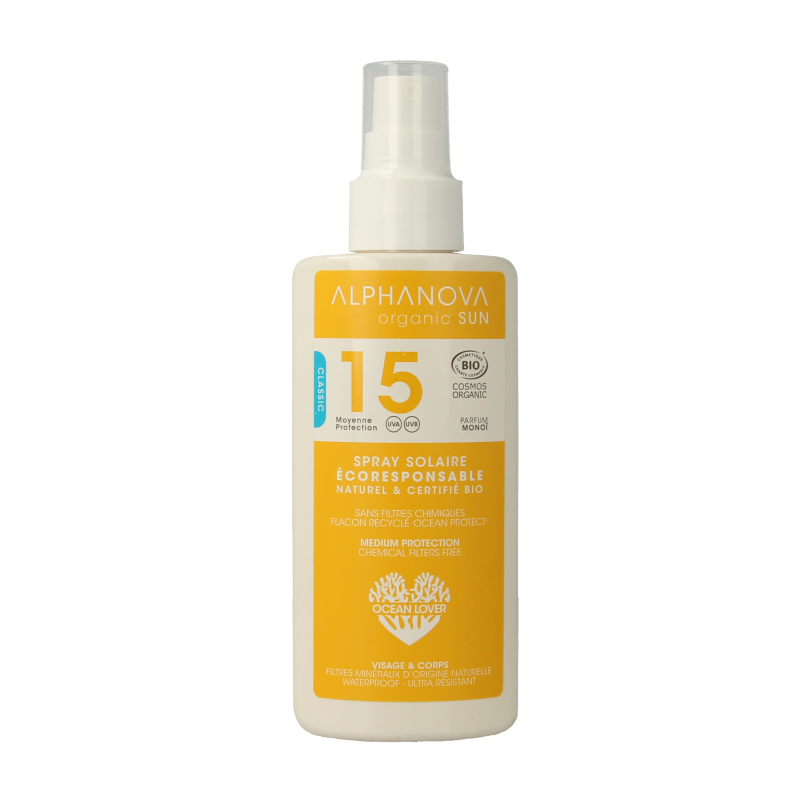 Alphanova Sun Zonnen 125 Milliliter Alphanova Sun Sun spray vegan SPF15 125 Milliliter