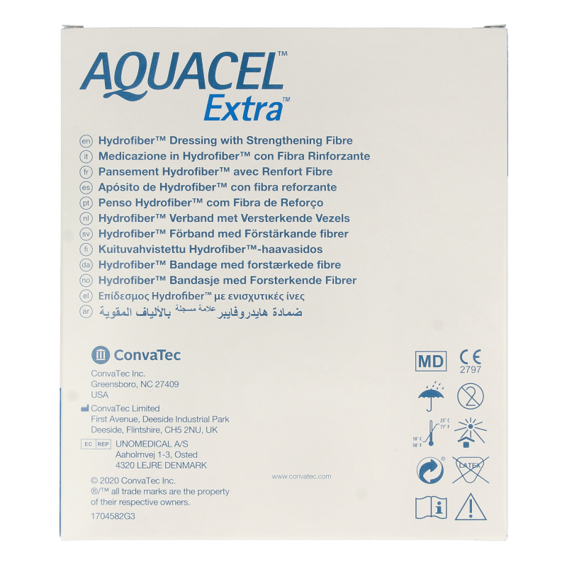 Aquacel Absorberende Verbanden 10 Stuks Aquacel Extra verband hydrofiber + versterking10 x 10cm 10 Stuks
