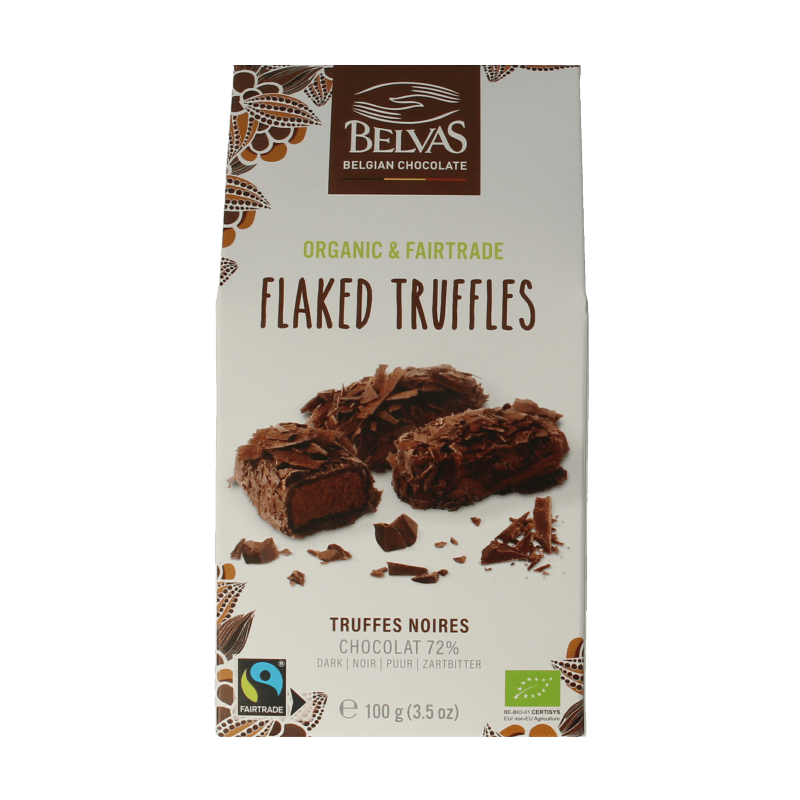 Belvas Chocolade 100 Gram Belvas Flaked truffels bio 100 Gram