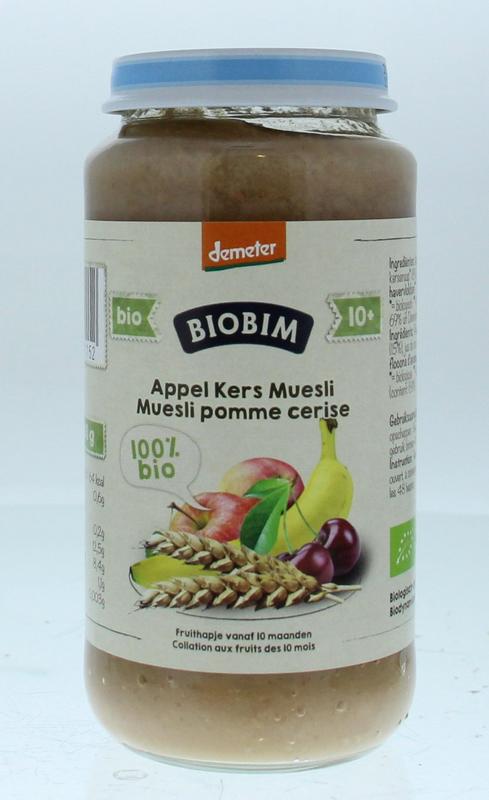 Biobim Baby en Peuter Voeding 250 Gram Biobim Muesli appel kers 10+ maanden demeter bio 250 Gram