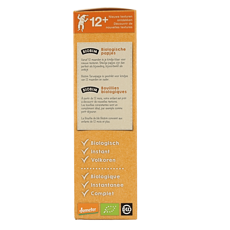 Biobim Baby en Peuter Voeding 250 Gram Biobim Tarwepapje 12 maanden bio 250 Gram