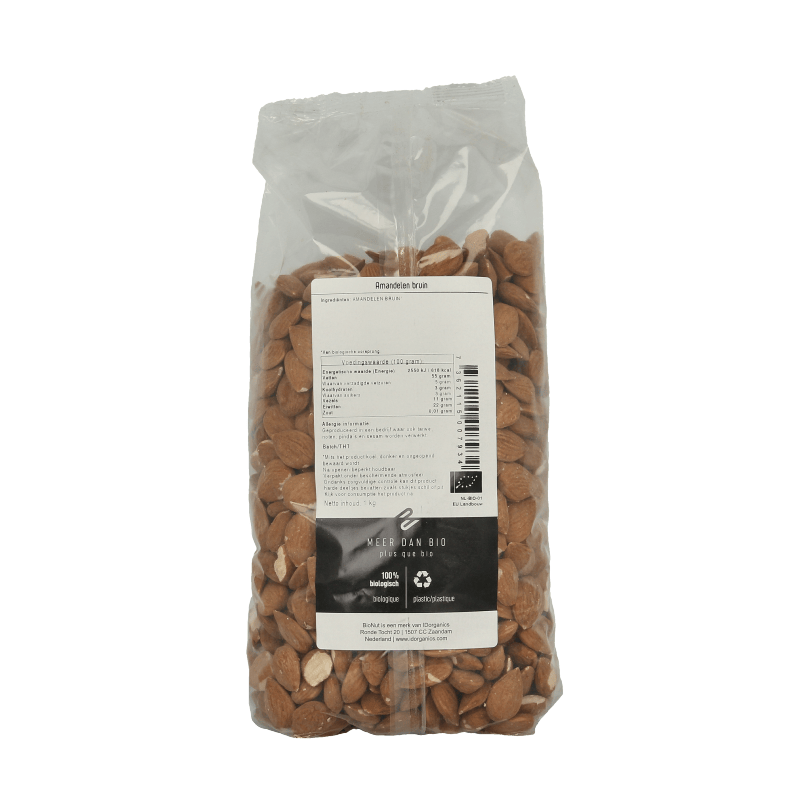 Bionut Raw en Superfoods 1 Kilogram Bionut Amandelen bruin bio 1 Kilogram