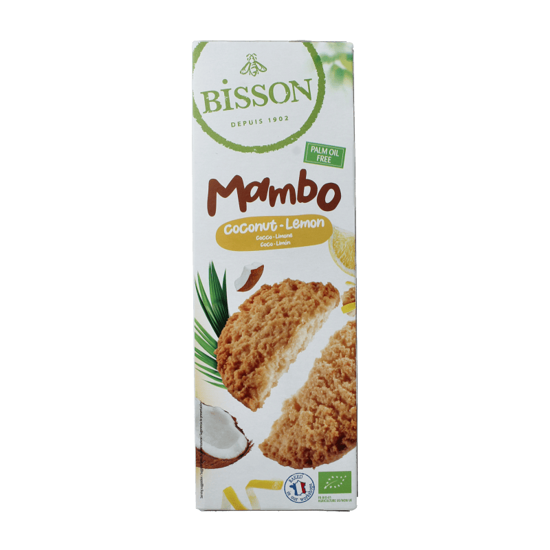 Bisson Koeken 150 Gram Bisson Zandkoekje kokos citroen bio 150 Gram