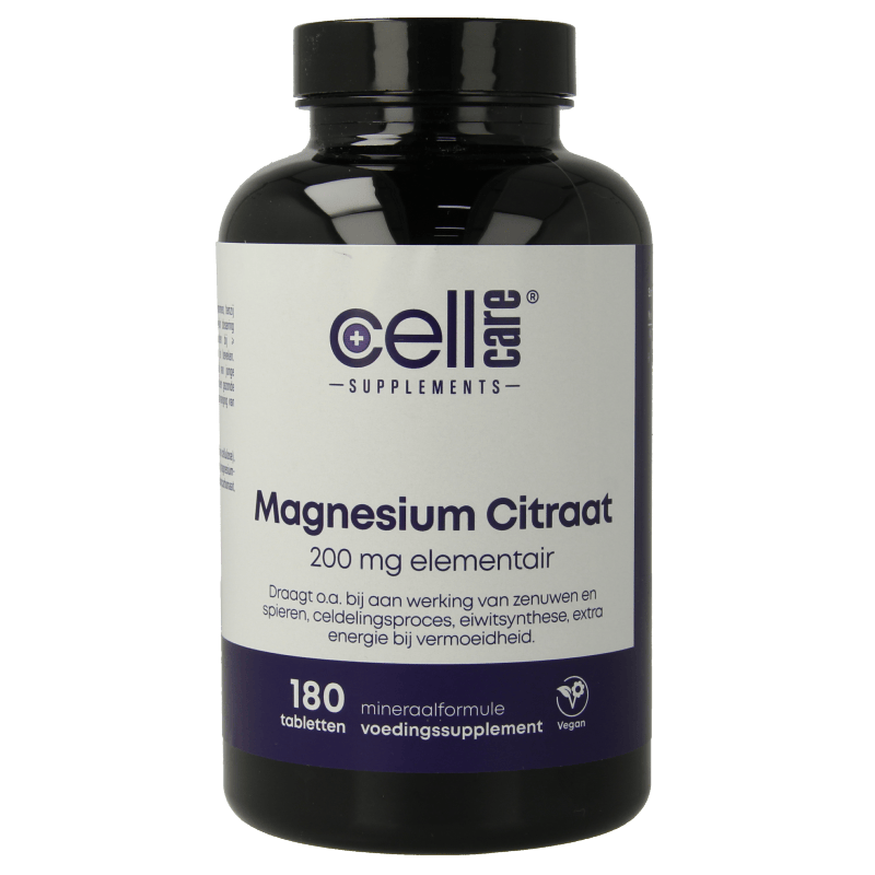 CellCare Mineralen Enkel 180 Tabletten CellCare Magnesium 200mg elementair 180 Tabletten