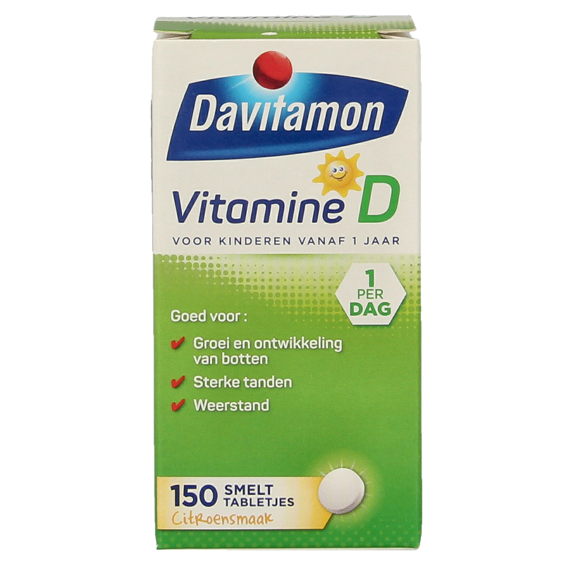 Davitamon Vitamine Enkel 150 Tabletten Davitamon Vitamine D kind smelttablet 150 Tabletten