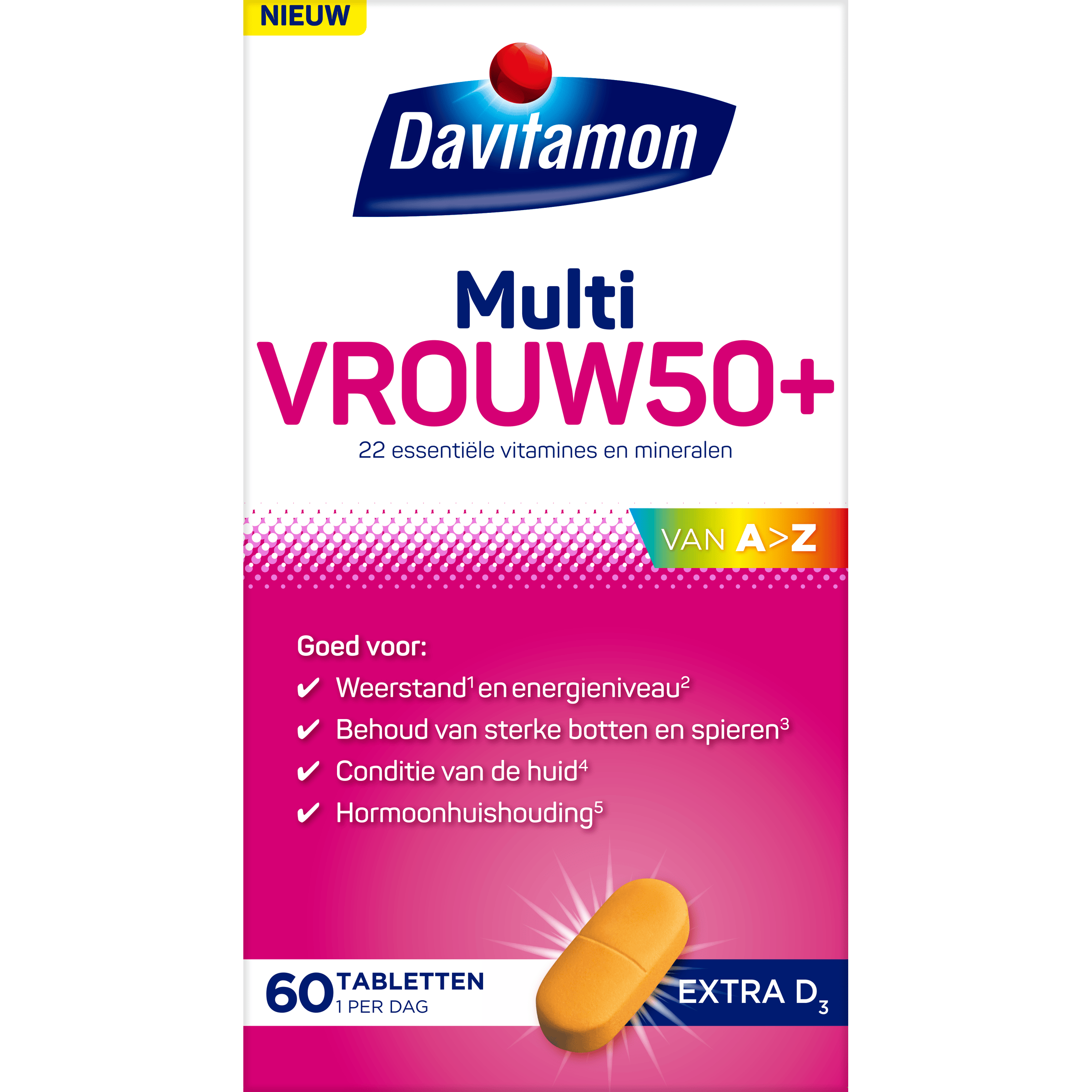 Davitamon Vitamine Multi 60 Tabletten Davitamon Multi vrouw 50+ 60 Tabletten