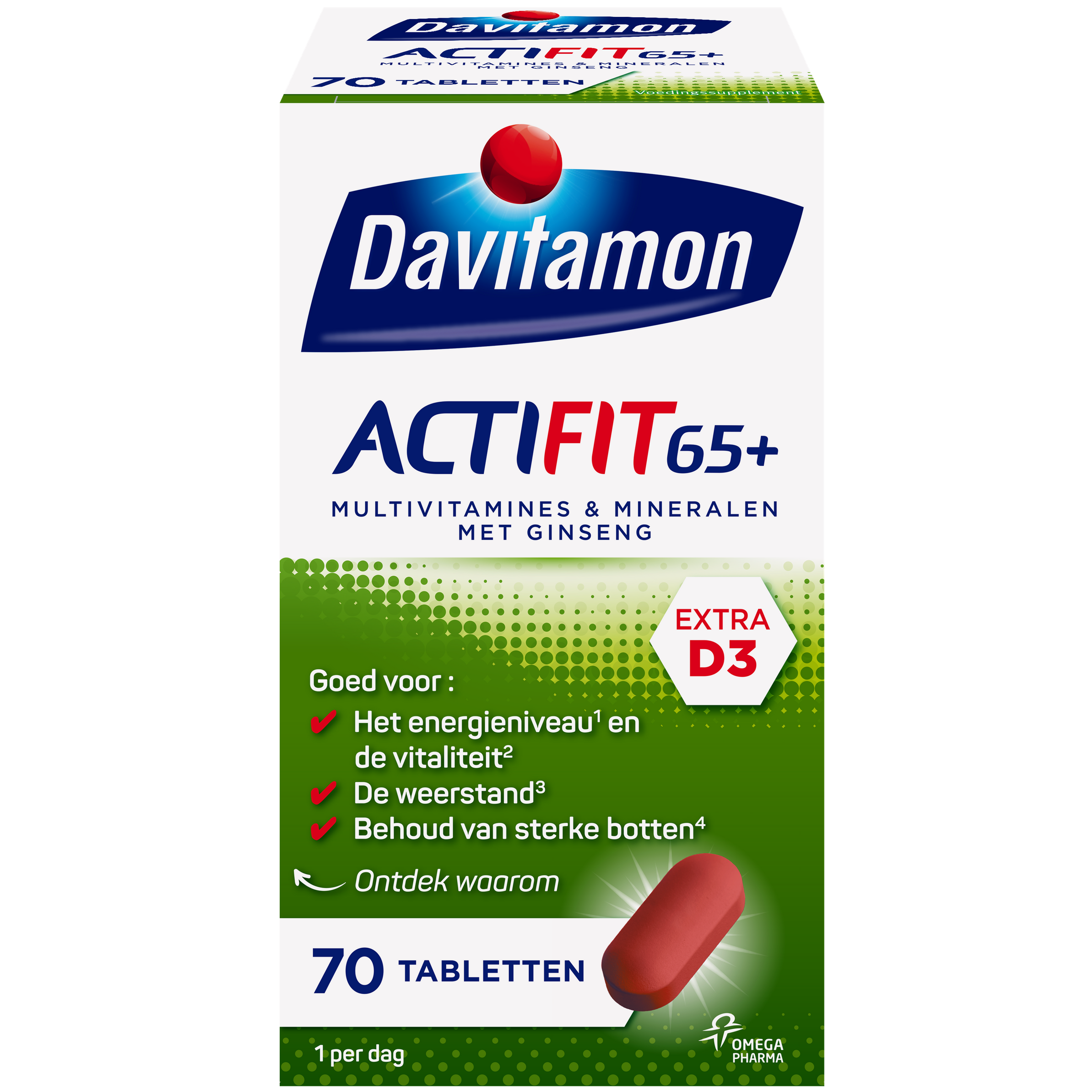Davitamon Vitamine Multi 70 Tabletten Davitamon Actifit 65+ 70 Tabletten