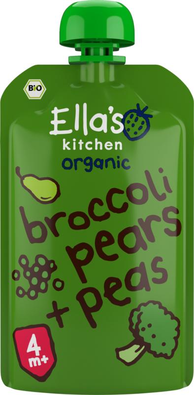Ella's Kitchen Baby en Peuter Voeding 120 Gram Ella's Kitchen Broccoli pears and peas 4+ maanden bio 120 Gram