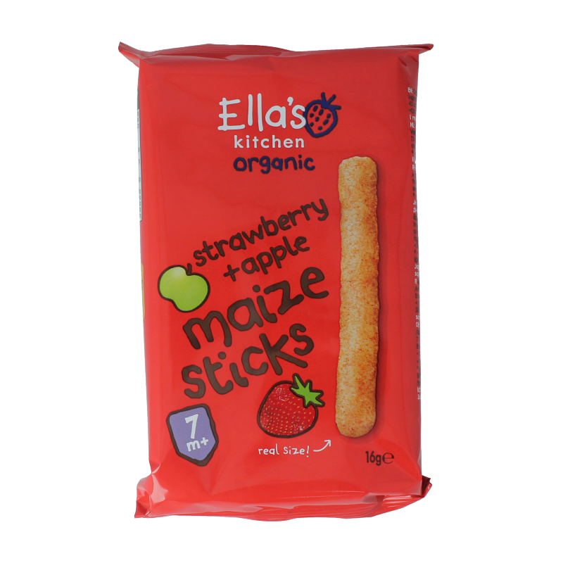 Ella's Kitchen Baby en Peuter Voeding 16 Gram Ella's Kitchen Maize sticks aardbei/appel 7+ maanden bio 16 Gram