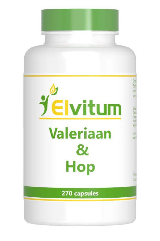 Elvitum Kruidenpreparaten 270 Capsules Elvitum Valeriaan en hop 270 Capsules