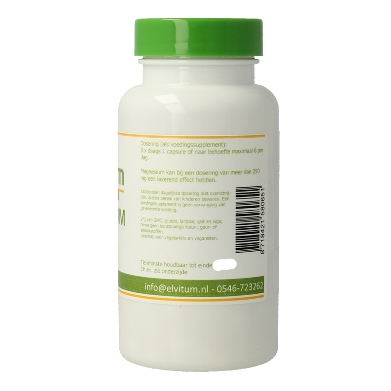 Elvitum Mineralen Enkel 90 Vegetarische capsules Elvitum Magnesium citraat 90 Vegetarische capsules