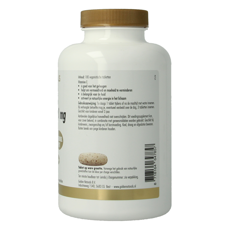 Golden Naturals Vitamine Enkel 180 Tabletten Golden Naturals Vitamine C 1000 bioflavonoiden 180 Tabletten