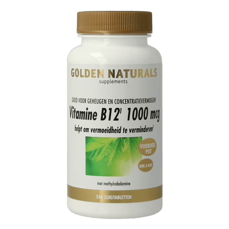 Golden Naturals Vitamine Enkel 240 Zuigtabletten Golden Naturals Vitamine B12 1000mcg vegan 240 Zuigtabletten