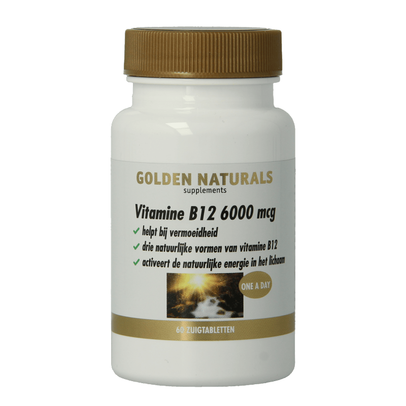 Golden Naturals Vitamine Enkel 60 Zuigtabletten Golden Naturals Vitamine B12 6000mcg vega 60 Zuigtabletten