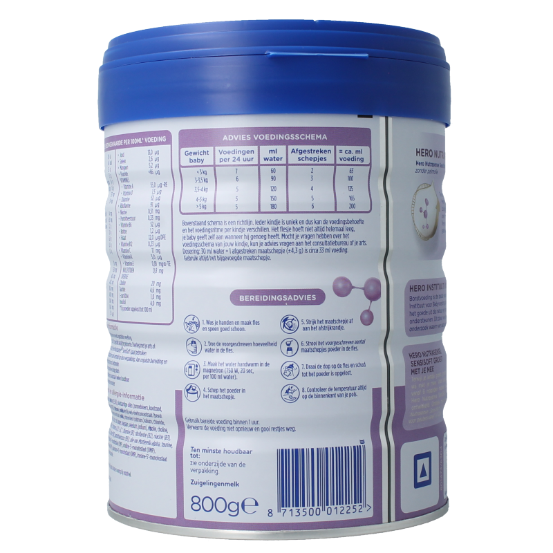 Hero Baby en Peuter Voeding 800 Gram Hero Nutrasense SensiSoft 1 (0-6 mnd) 800 Gram