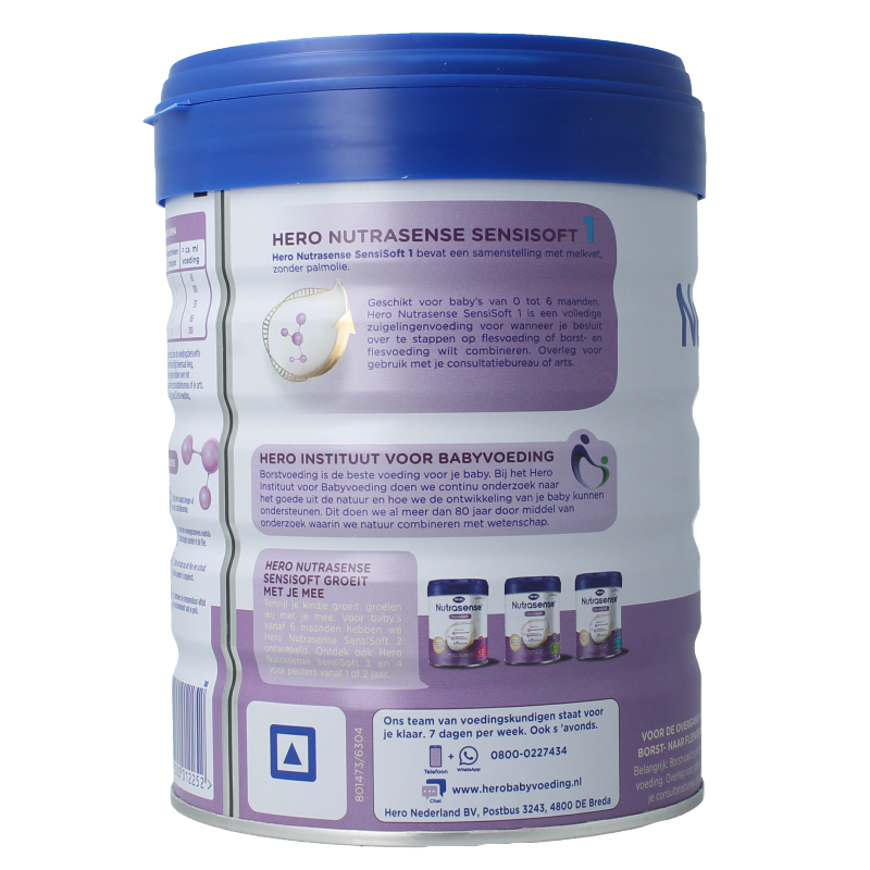 Hero Baby en Peuter Voeding 800 Gram Hero Nutrasense SensiSoft 1 (0-6 mnd) 800 Gram