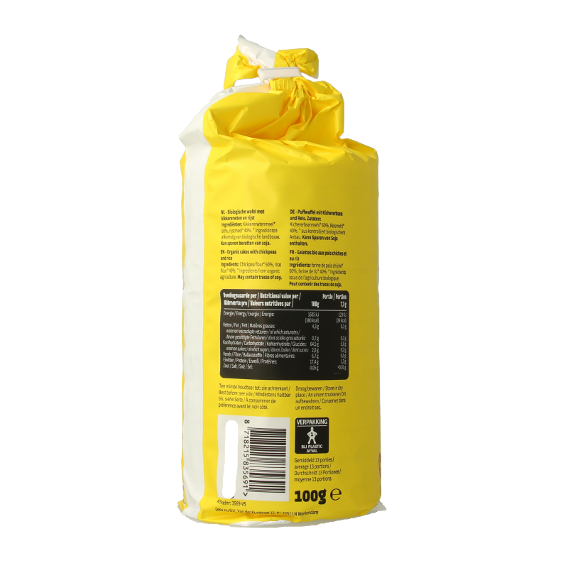 Leev Aardappelen, Groente en Fruit 100 Gram Leev Kikkererwten wafels glutenvrij bio 100 Gram