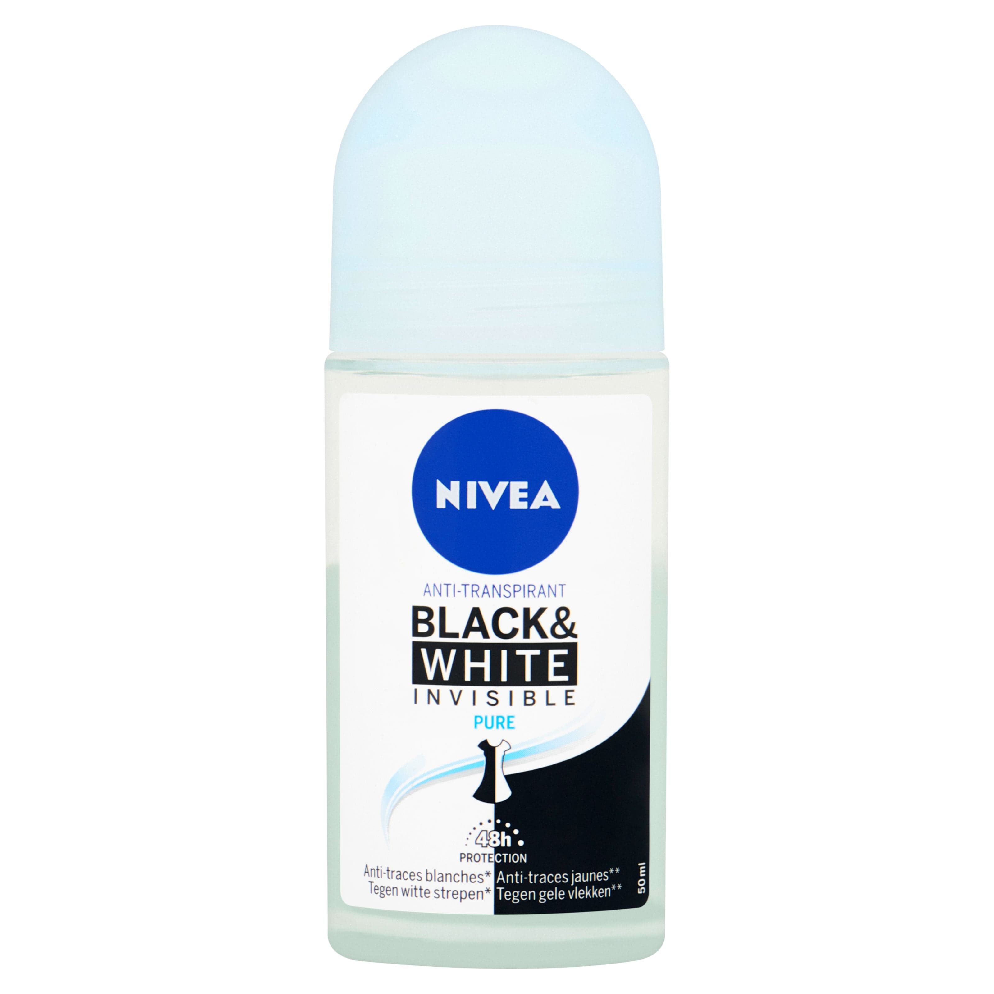 Nivea Deodorant 50 Milliliter Nivea Deodorant roller invisible black & white pure 50 Milliliter