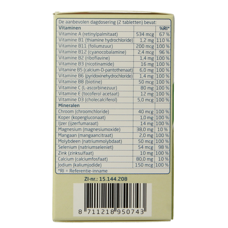 Teva Vitamine Multi 100 Tabletten Teva Multivitamine compleet 100 Tabletten