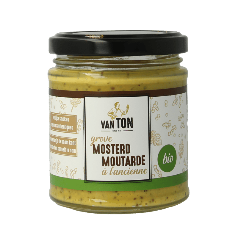 Van Ton Sauzen en Smaakmakers 170 Gram Van Ton Mosterd grof bio 170 Gram