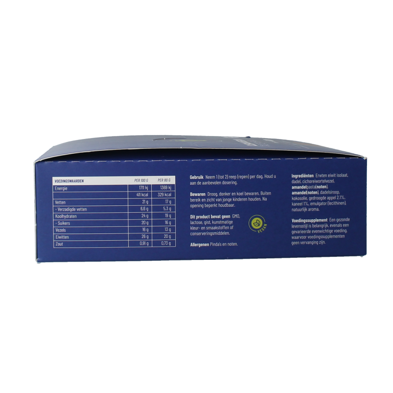 Vitakruid Snacks en Tussendoortjes 12 Stuks Vitakruid Clean vegan protein bar - apple cinnamon 12 Stuks