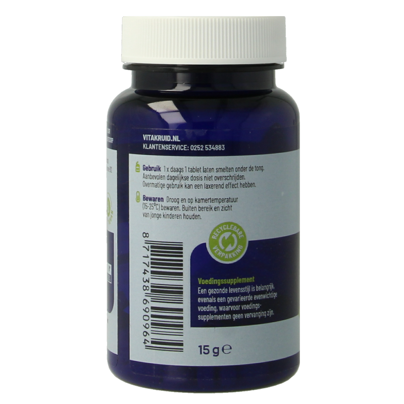 Vitakruid Vitamine Enkel 60 Smelttabletten Vitakruid B12 5000 mcg methylcobalamine 60 Smelttabletten