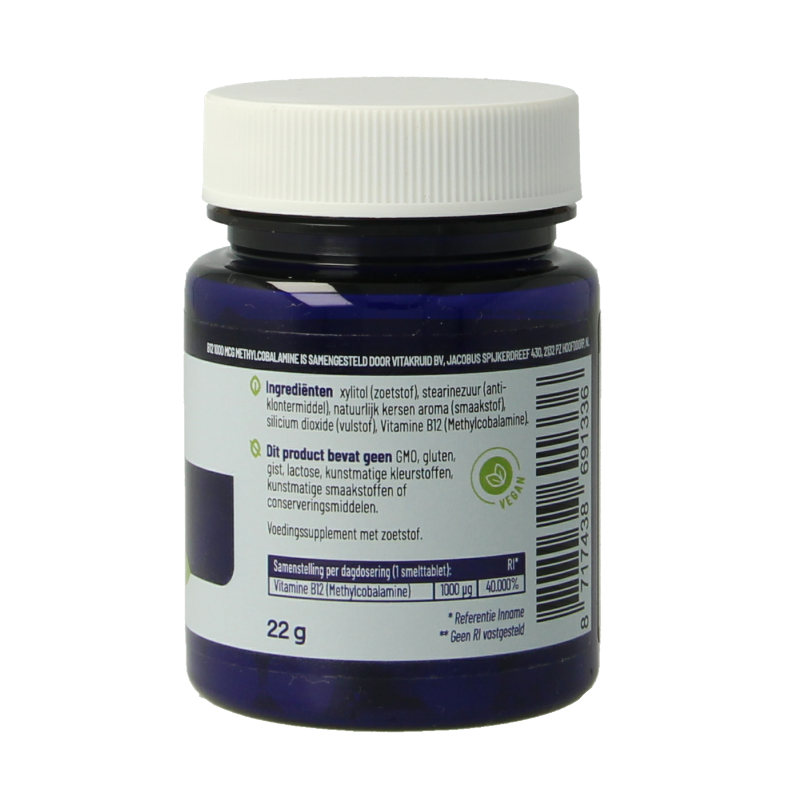 Vitakruid Vitamine Enkel 90 Smelttabletten Vitakruid B12 1000 mcg methylcobalamine 90 Smelttabletten