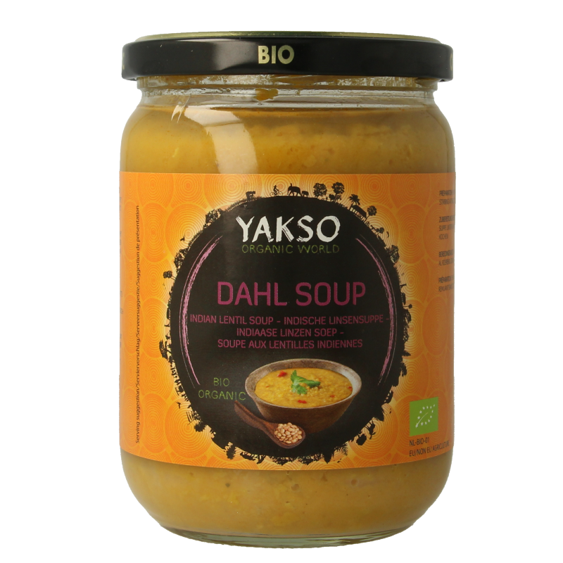Yakso Soepen en Bouillons 500 Milliliter Yakso Dahl bio 500 Milliliter
