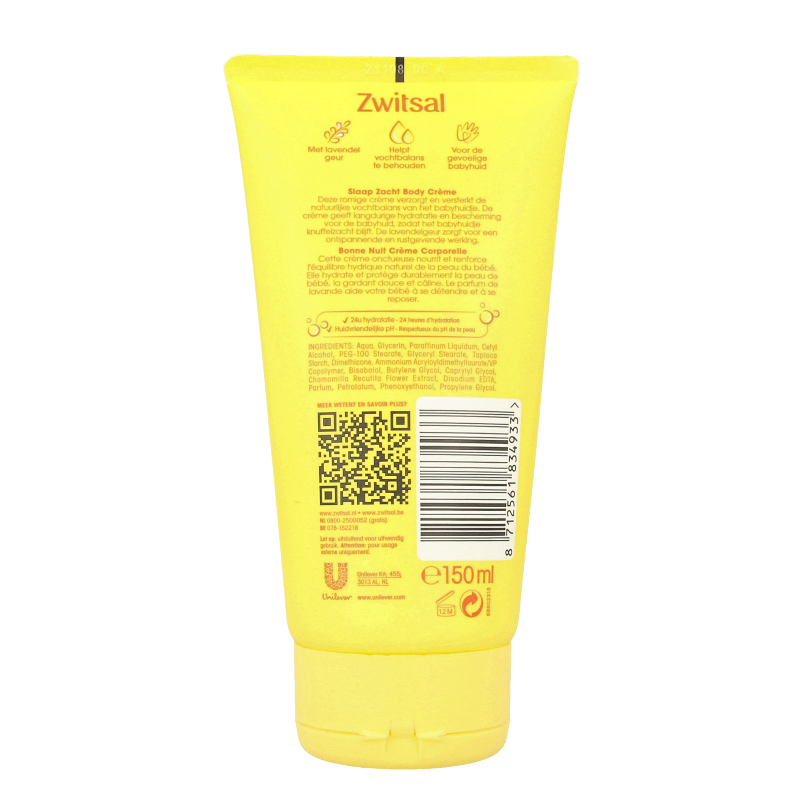 Zwitsal Baby en Peuter Verzorging 150 Milliliter Zwitsal Bodycreme lavendel 150 Milliliter