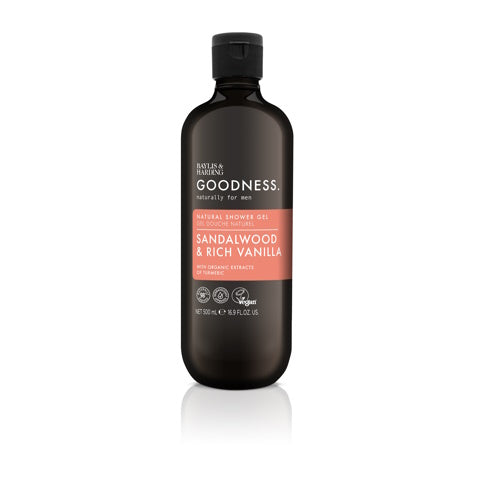 Baylis & Harding Goodness men showergel sandelwood & rich vanilla 500 Milliliter