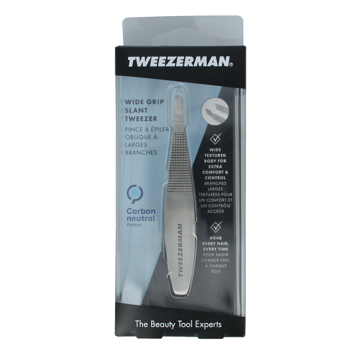 Tweezerman Slant tweezer no slip with grip 1.00 Stuks