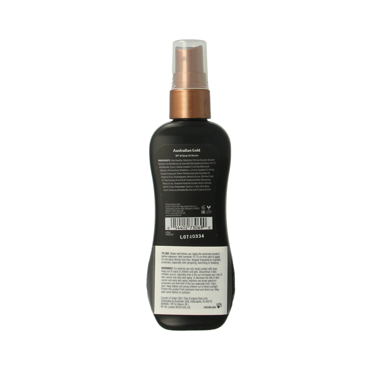 Australian Gold Spray gel met bronzer SPF30 100.00 Milliliter