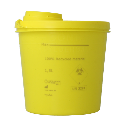 Uson Plast Naaldencontainer 1.5 liter geel gerecycled plastic 1500.00 Milliliter