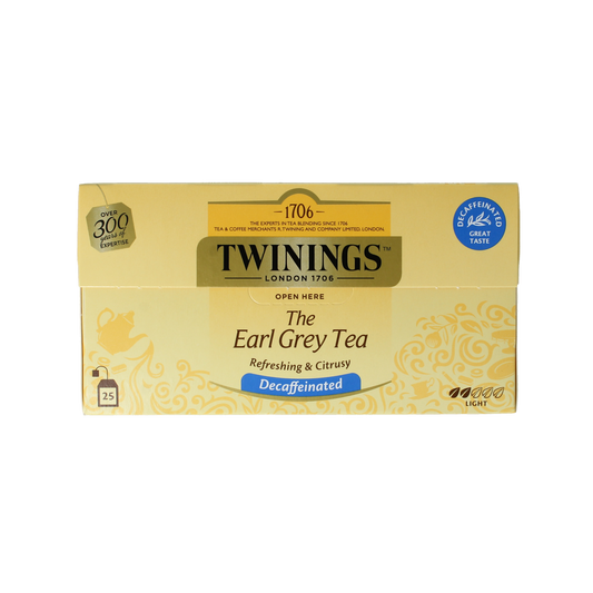 Twinings Earl grey decaf envelop zwart 25.00 Zakjes