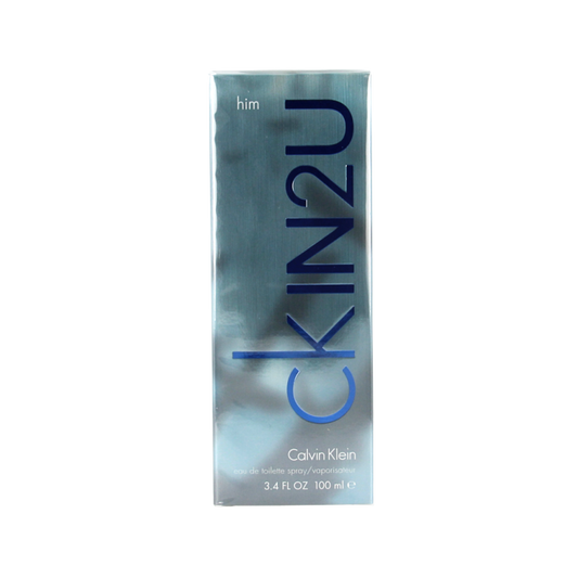 Calvin Klein In2U for Him eau de toilette vaporizer 100ml bottle, fresh men's fragrance with modern scent notes.