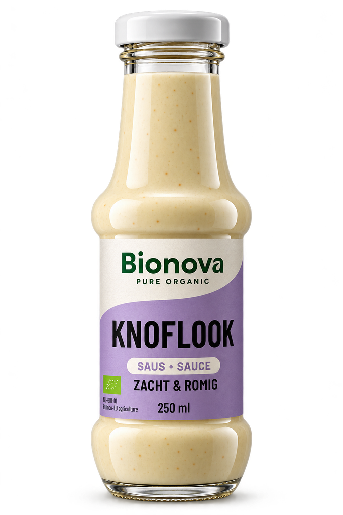 Bionova biologische knoflooksaus, fles van 250 ml