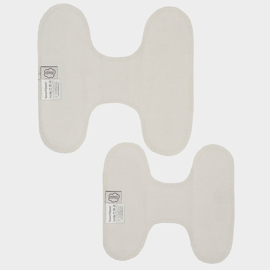 Natural beige washable inlegkruisjes from Imsevimse, reusable panty liners, no closure, set of three for women.