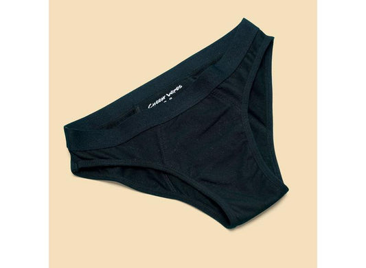 Cheeky Wipes Menstruatie ondergoed Feeling Sporty in maat 34-36, sports style, close-up of the breathable underwear fabric.