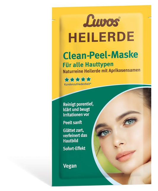Luvos Heilaarde clean-peel masker voor alle huidtypes, 7.5ml, 2 stuks, gezichtverzorging met natuurlijke klei en helende ingrediënten.