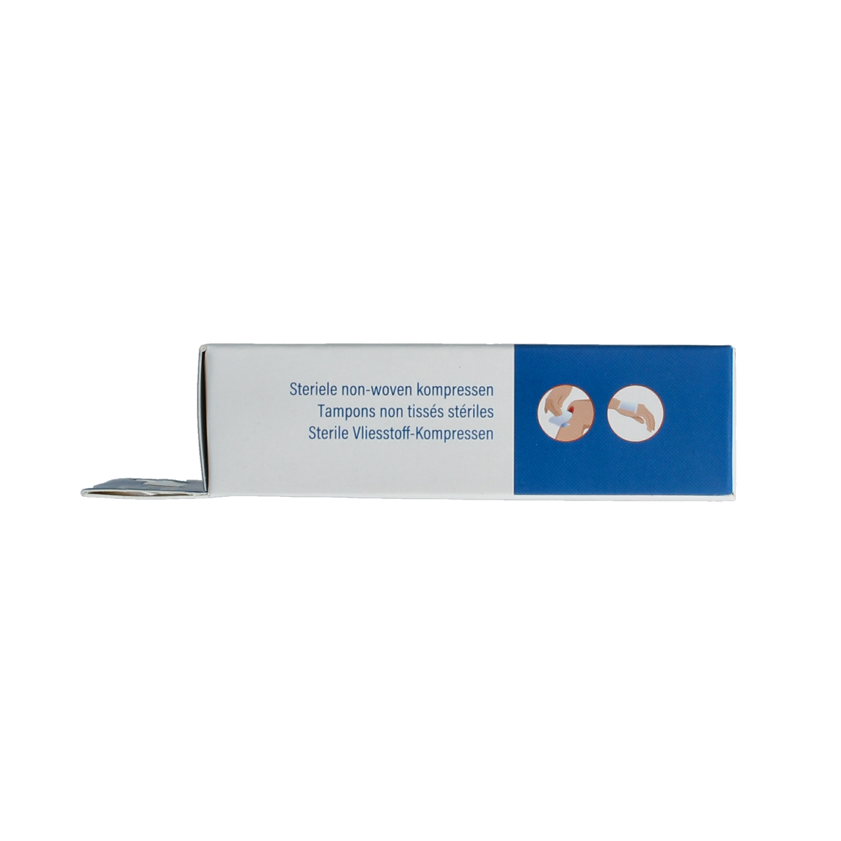 Sterile Heka non-woven gauze compresses, 5x5cm, in a box of 10 for wound dressing and medical use.