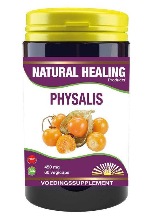 NHP Physalis 500mg puur herbal capsules, 60 vegetarian capsules for natural herbal supplement use.