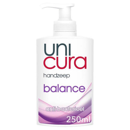 Unicura Handzeep Balance hand soap bottle, 250ml, for gentle hand care and hygiene.