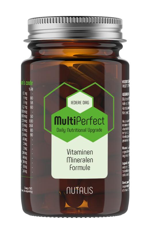 Nutalis Multiperfect multivitamin tablets in a blister pack, dietary supplement for daily health support.